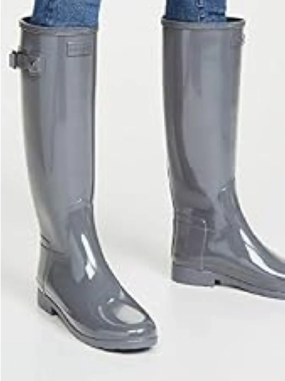 Hunter Classic Women's Grey Waterproof Refined Gloss Tall Rain Boots